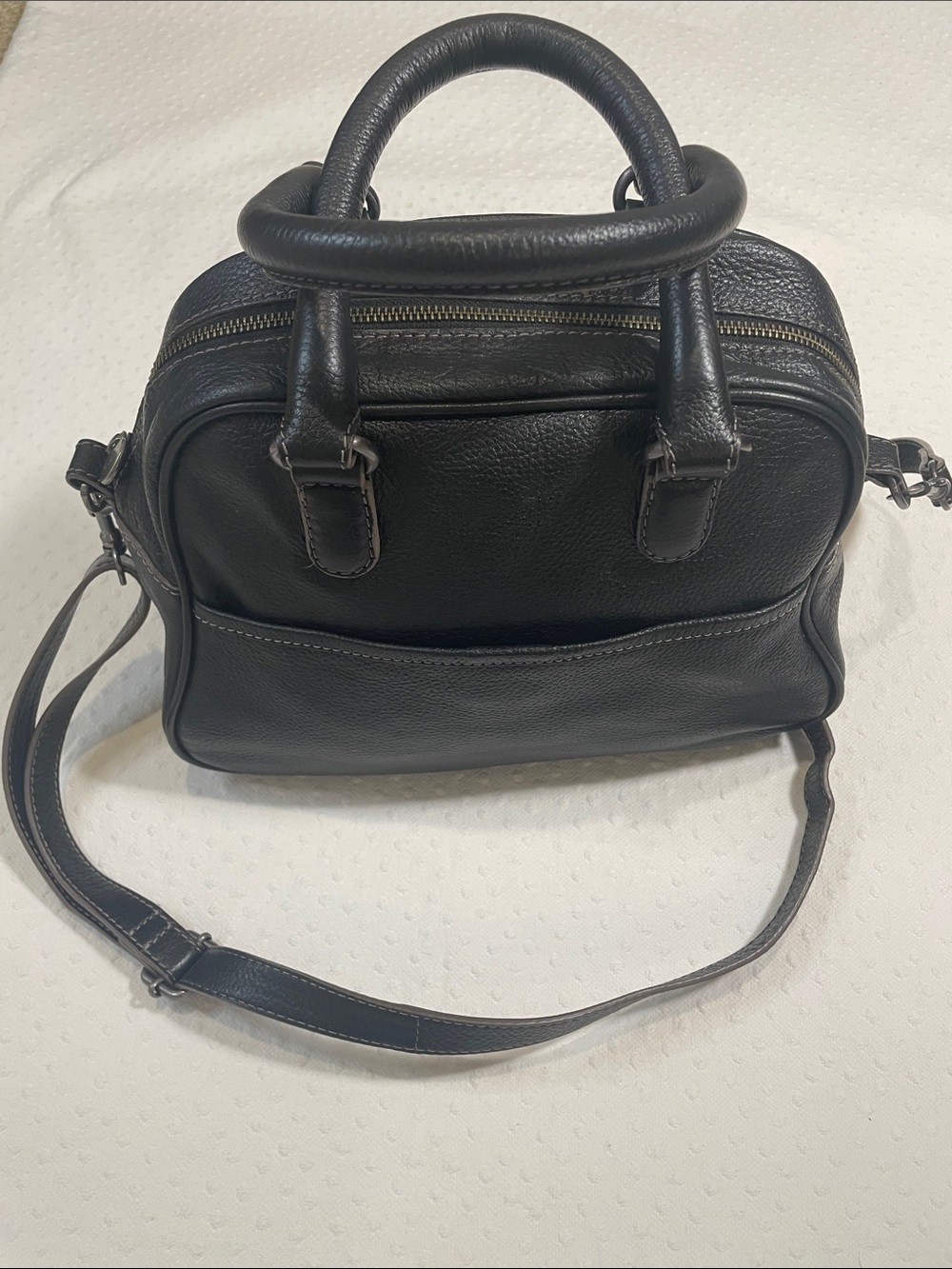 BODEN Black pebble Leather bowling/ crossbody EUC